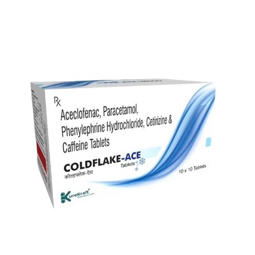 Aceclofenac, Paracetamol, Cetirizine, Phenylephrine, and Caffeine Tablets